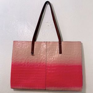 Vince Camuto-100% leather large tote with inside zip pouch.Ombré pink.Like new.